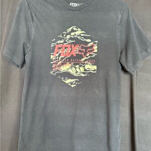 Fox Men's Black and Yellow Graphic Tee